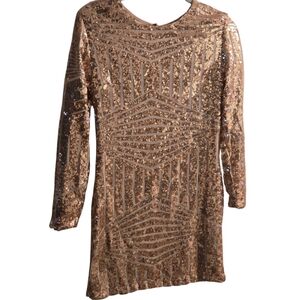 Bee Free Pink Backless Elegant Sequence Dress Size S